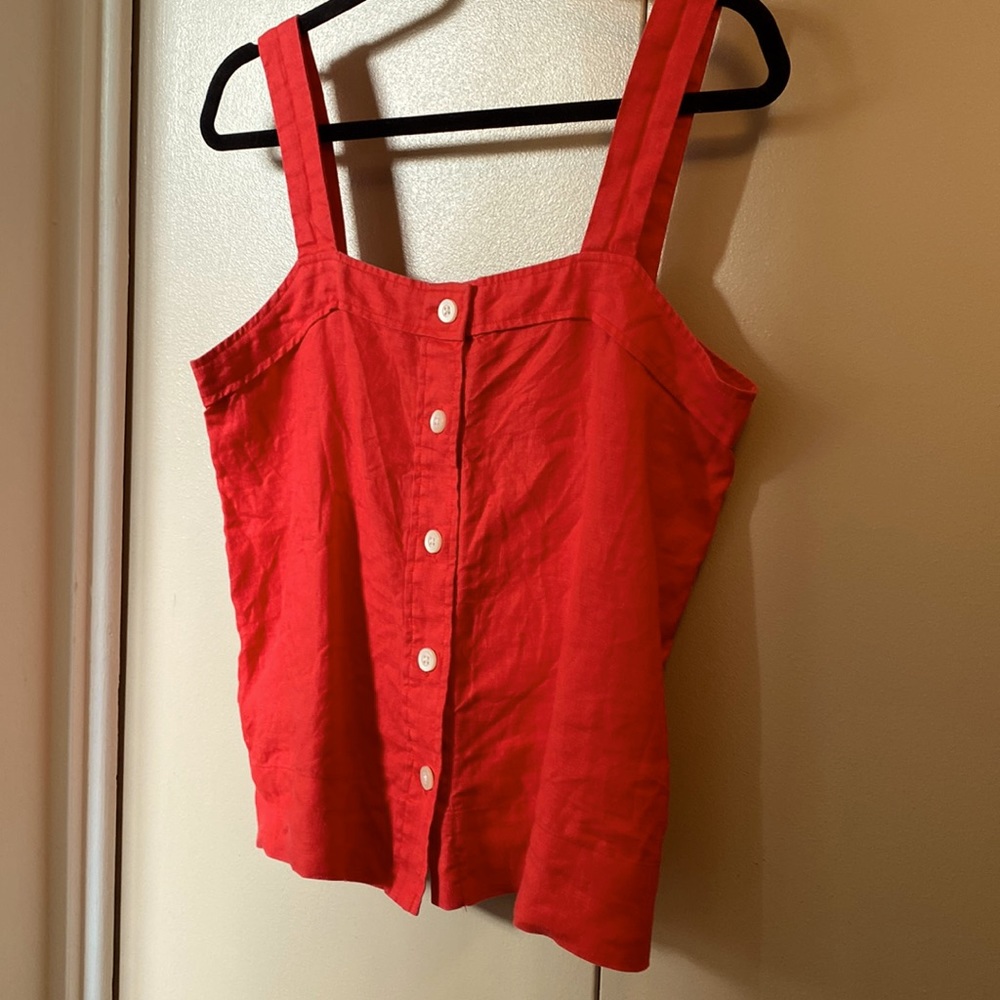 Everlane Linen Picnic Sleeveless Camisole Top